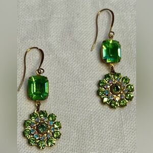 Stunning Swarovski Peridot Floral Dangle earrings